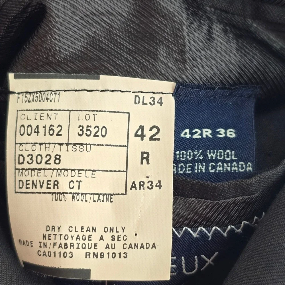 Cremieux Collection Loro Piana Super 130s Wool Blazer Mens 42R‎ Black Denver CT